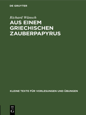 cover image of Aus einem griechischen Zauberpapyrus